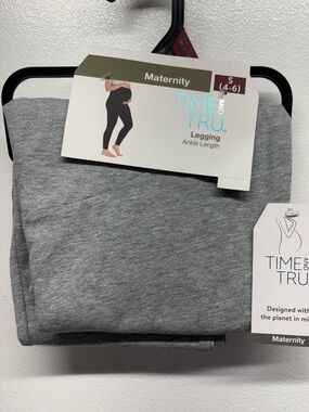 Time and Tru Gray Maternity Leggings size Small (S) (4-5) ankle length new